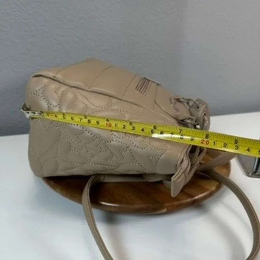 Luv Betsy By Betsy‎ Johnson LBKINLEY Quilted Heart Tan Purse Shoulder Handbag